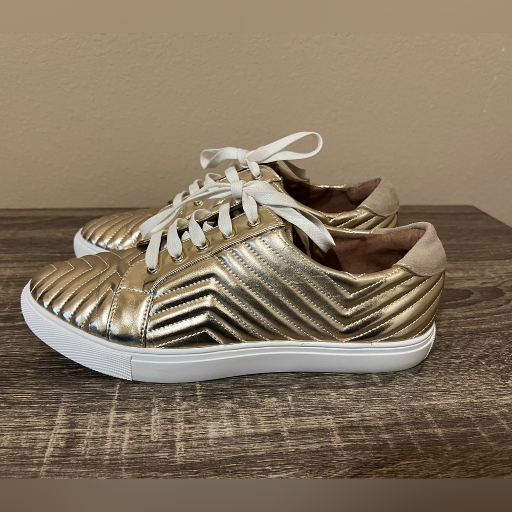 Donald Pliner Metallic Gold Quilted Women's Sneakers